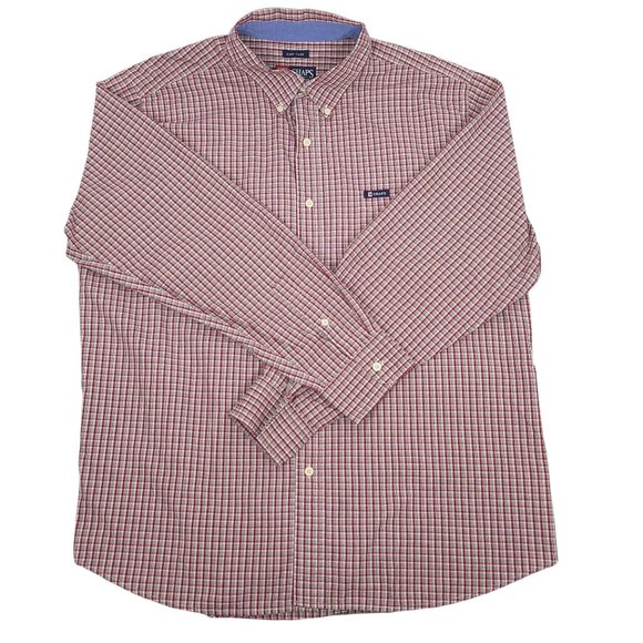 Chaps Long Sleeve Button Up Shirt Mens Size XL Red Plaid Check Easy Care - Picture 4 of 6